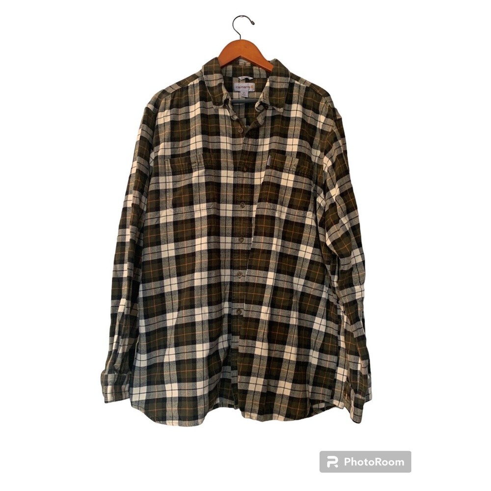 Carhartt Mens Shirt THICK Flannel 2XL Tall Fits Relaxed fit